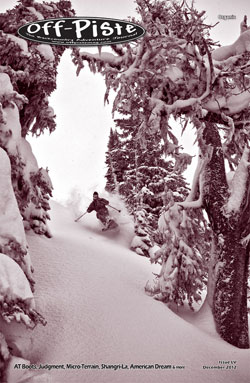 Off-Piste Mag Issue 55 - cover shot by Ryan Creary - Sol Mountain Lodge